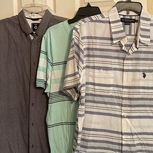 3 men's Short-Sleeve Button-Down Shirts